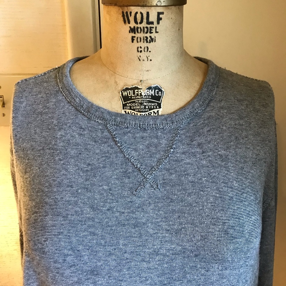 J Crew Gray Cotton Tee Long Sleeve Top L